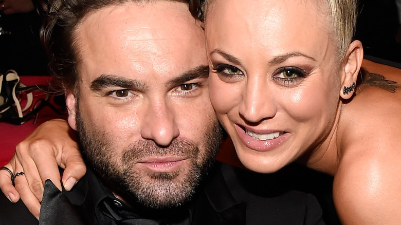 Johnny Galecki and Kaley Cuoco smiling