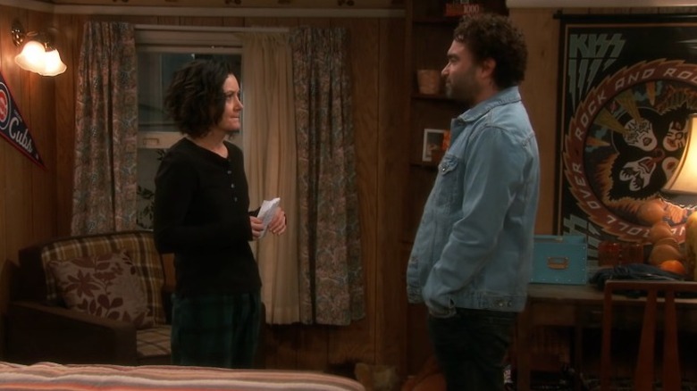 Johnny Galecki and Sara Gilbert on "Roseanne"