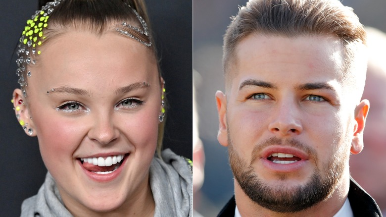 Side by side of JoJo Siwa and Chris Hughes
