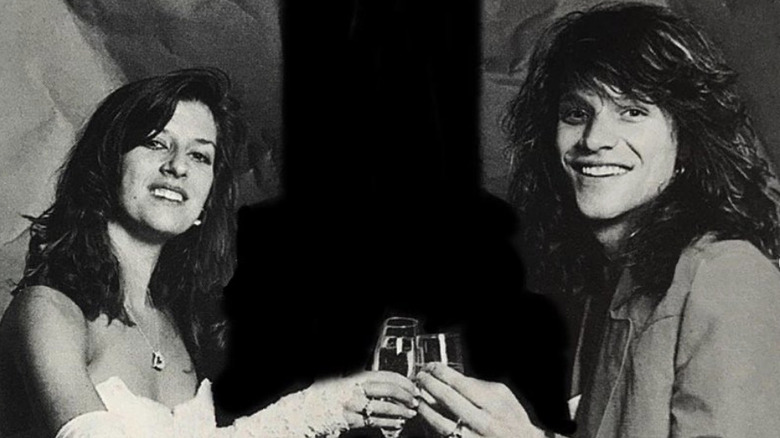 Jon Bon Jovi long hair with wife Dorothea