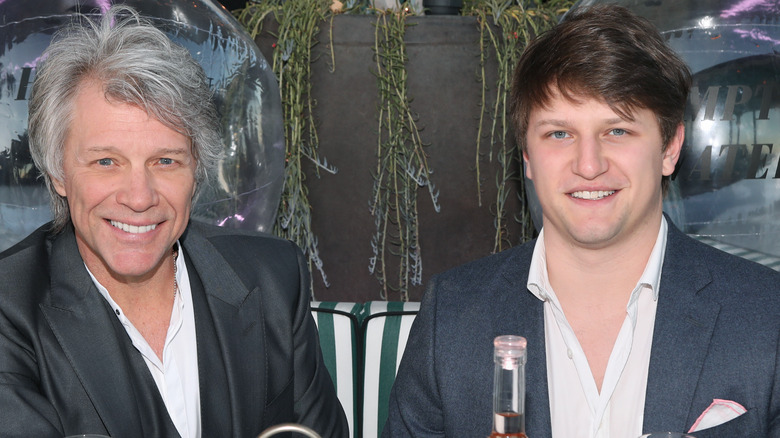 Jon Bon Jovi and Jesse Bongiovi smiling