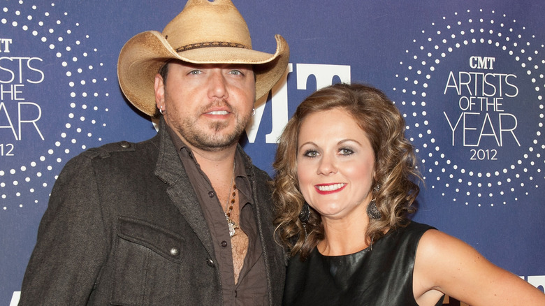 Jason Aldean and Jessica Ussery on the red carpet