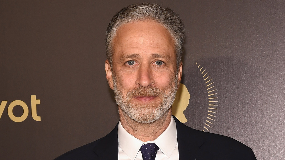 Jon Stewart poses