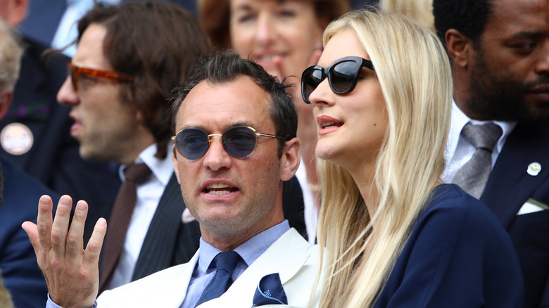 Jude Law and Phillipa Coan at Wimbledon