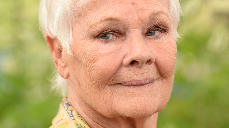 Judi Dench slight smile