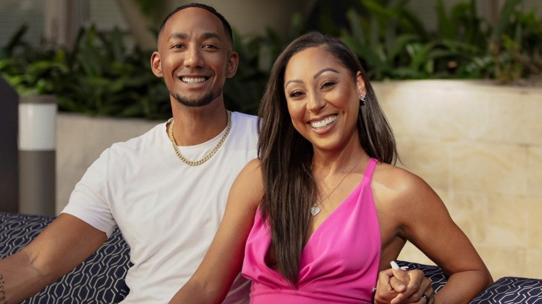 Nate Barnes and Stacia Karcher posing together in Married at First Sight Season 15 promo shot
