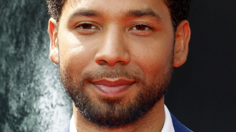 Jussie Smollett blue suit smiling