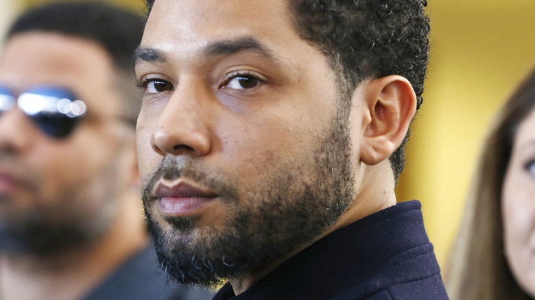 Jussie Smollett looking into the distance