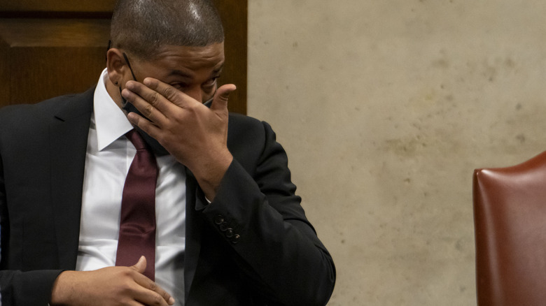 Jussie Smollett crying