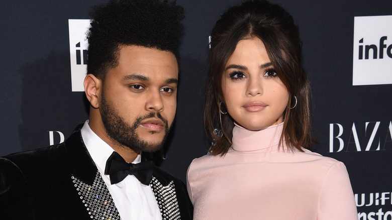 Selena Gomez poses with The Weeknd in 2017