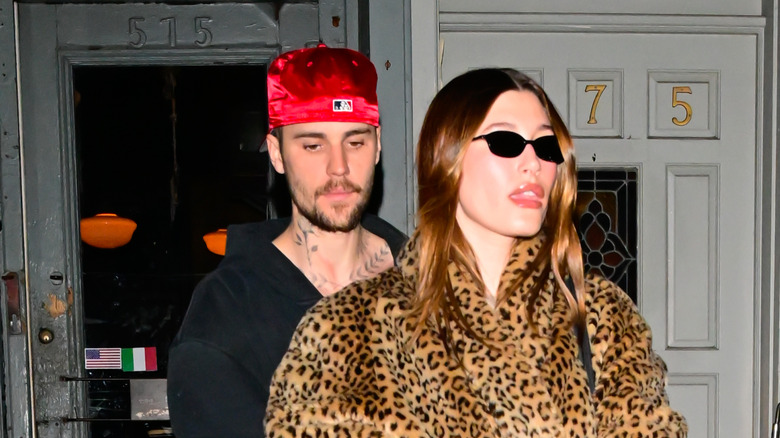 Justin and Hailey Bieber leaving Brooklyn's Lucali Pizza