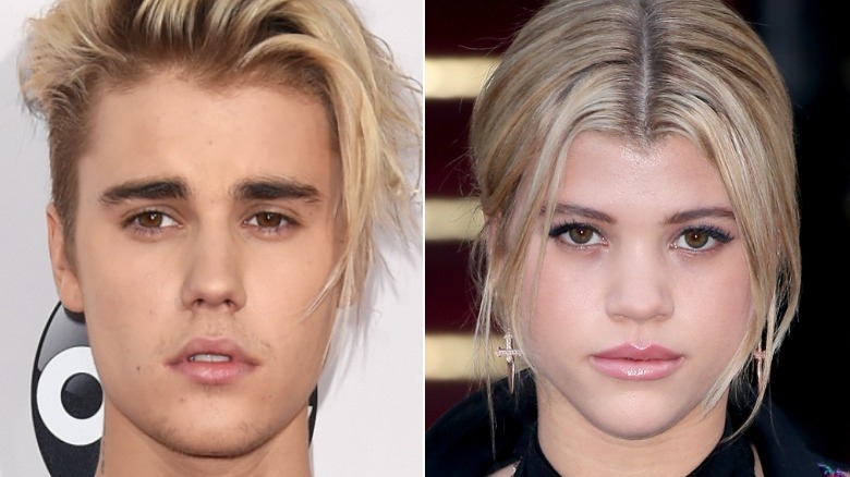 Justin Bieber and Sofia Richie messy hair