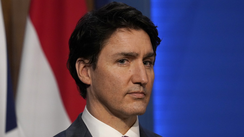 Justin Trudeau speaking at a joint press conference