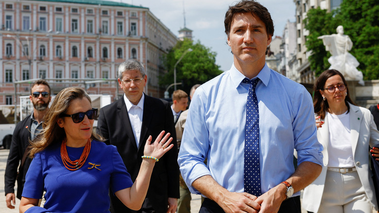 Chrystia Freeland and Justin Trudeau at Wall of Remembrance