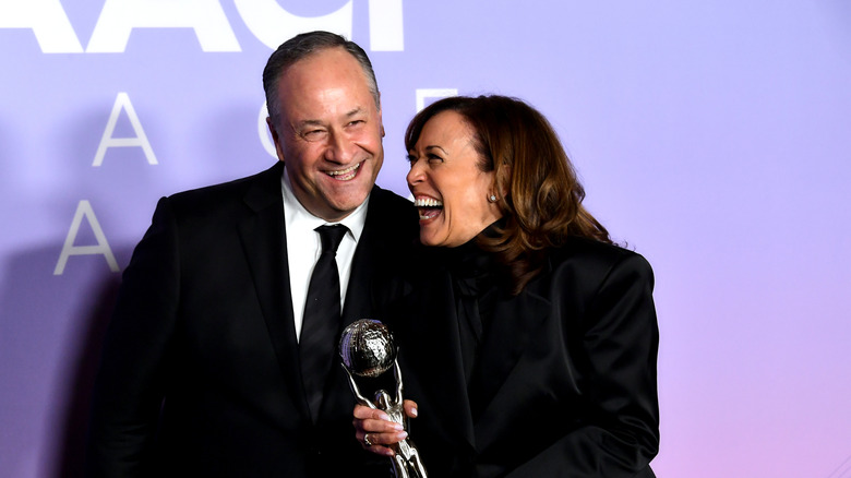Kamala Harris and Doug Emhoff laughing