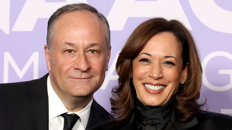 Doug Emhoff and Kamala Harris at the red carpet for the NAACP Image Awards