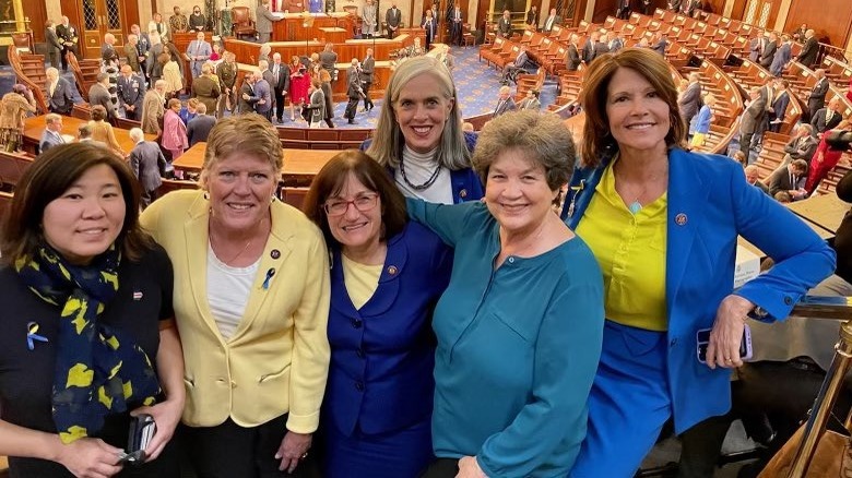 Rep. Lois Frankel and other members of Congress before the SOTU