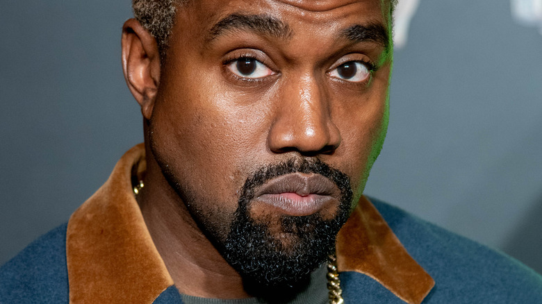 Kanye West staring at camera