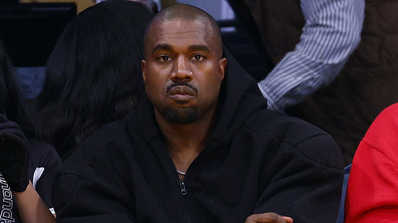 Kanye West at basketball game