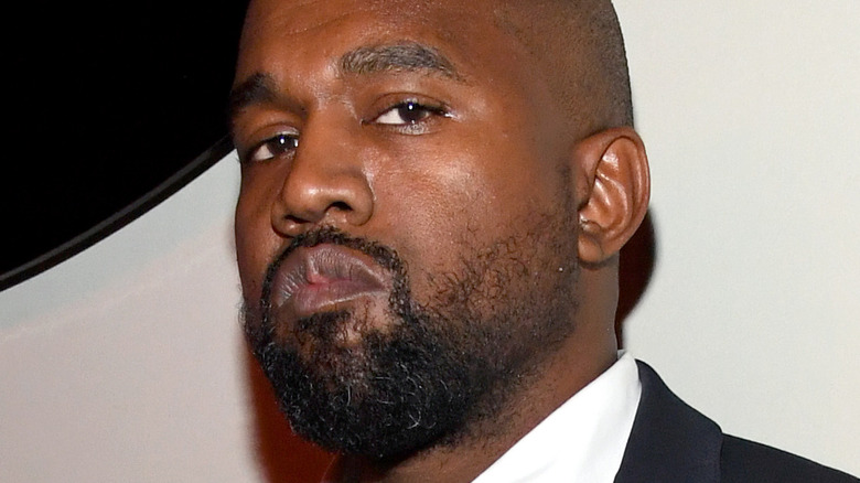 Kanye West serious gaze