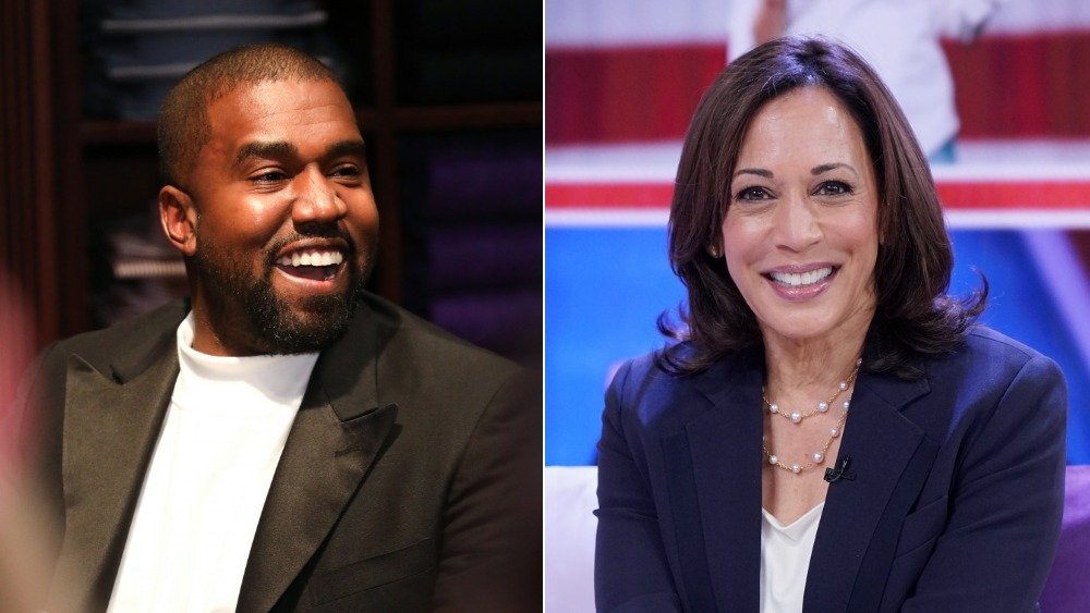 Kanye West and Kamala Harris