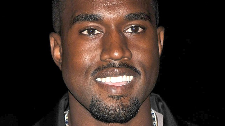 Kanye West open mouth smile