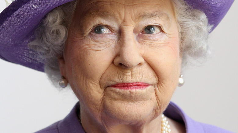 QUEEN ELIZABETH II looking upward