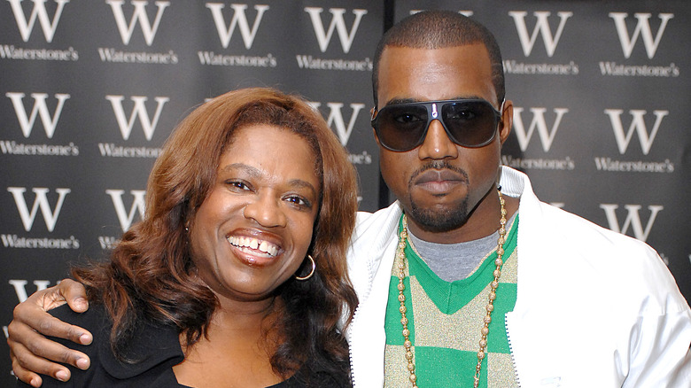 Knaye West and Donda West posing