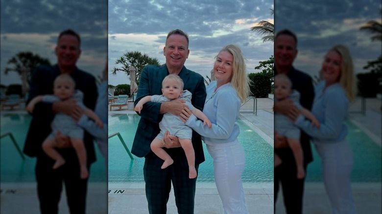 Karoline Leavitt posing with her son and husband.