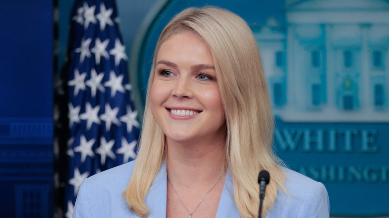 Karoline Leavitt smiling at the White House