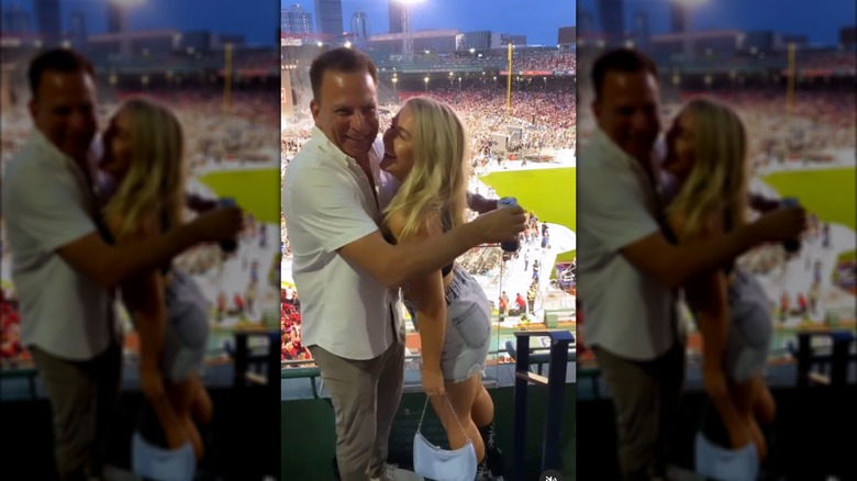 Karoline Leavitt laughing with her husband Nicholas Riccio.