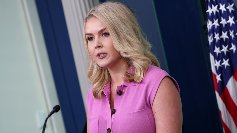 Karoline Leavitt in a White House press briefing.