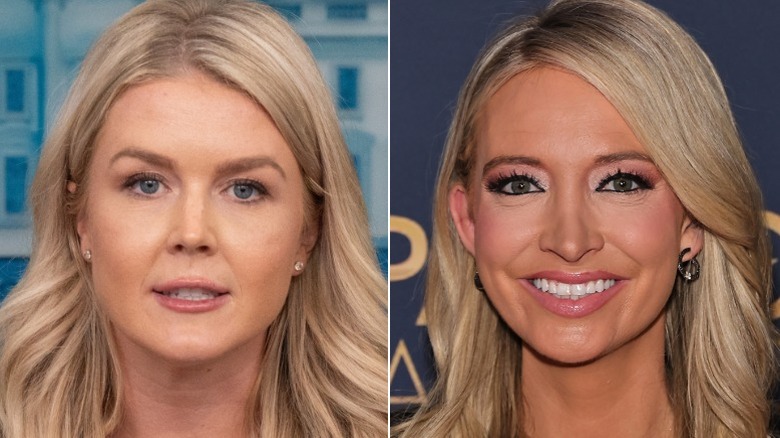 Split image of Karoline Leavitt and Kayleigh McEnany