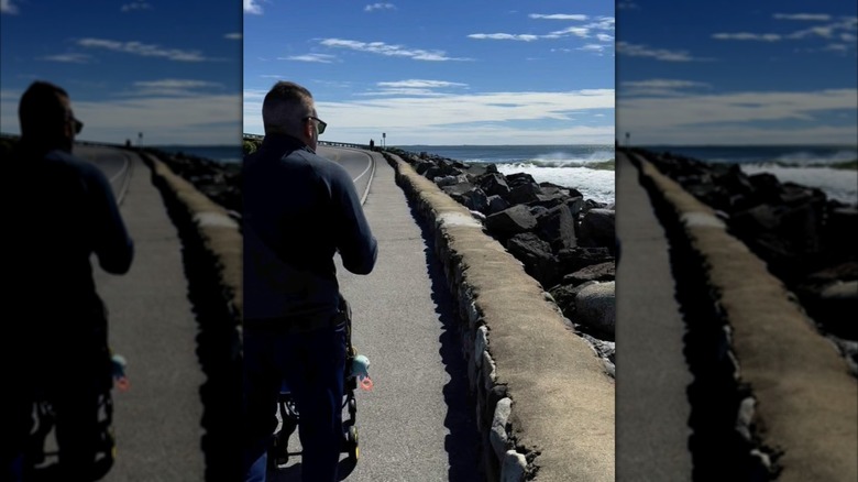 Karoline Leavitt's husband walking their son, Niko