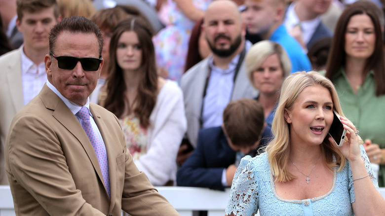 Karoline Leavitt and Nicholas Riccio at White House Easter Egg Roll in 2025