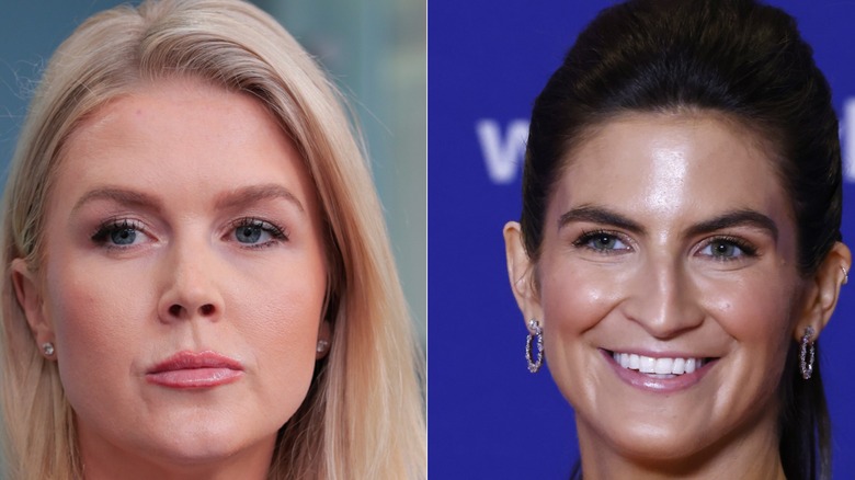Karoline Leavitt posing while Kaitlan Collins is smiling.