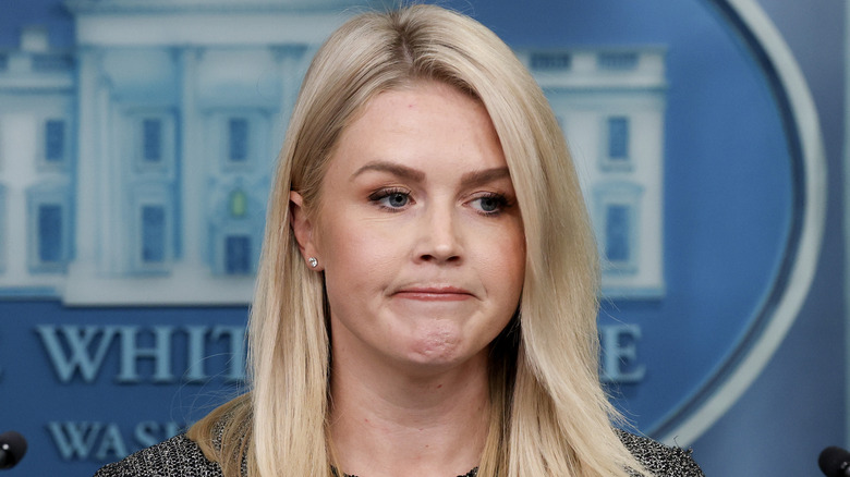Karoline Leavitt speaking at the White House