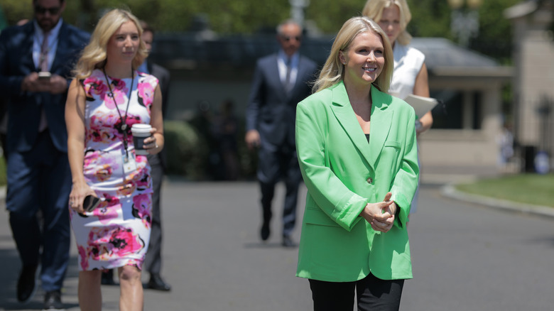 Karoline Leavitt sporting an oversized blazer