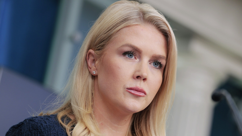 Karoline Leavitt with serious expression