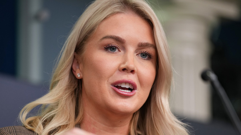 Karoline Leavitt speaking at the White House