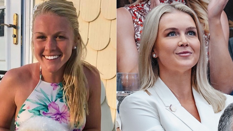 Karoline Leavitt before and after pictures in 2017 (left) and 2025 (right)