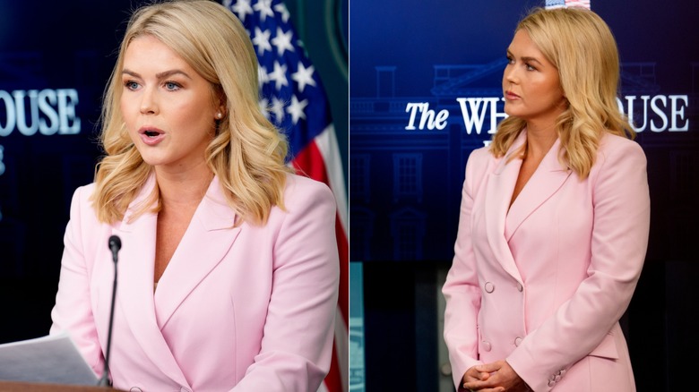 Karoline Leavitt speaking at the White House