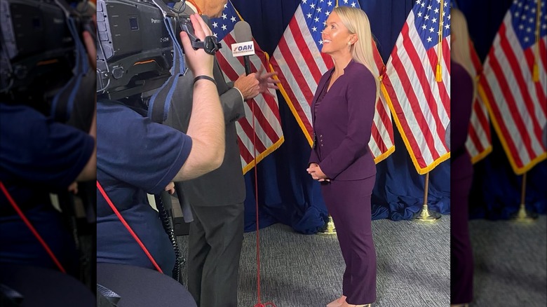 Karoline Leavitt being interviewed