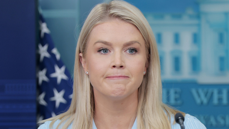 Karoline Leavitt at a White House presser