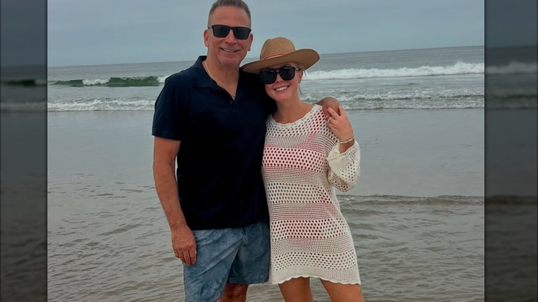 Nicholas Riccio and karoline leavitt on the beach
