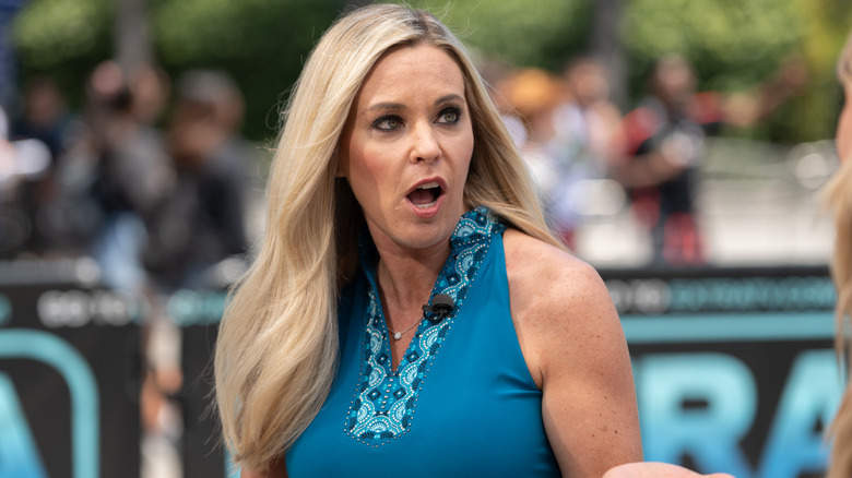 Kate Gosselin appears animated during an interview.