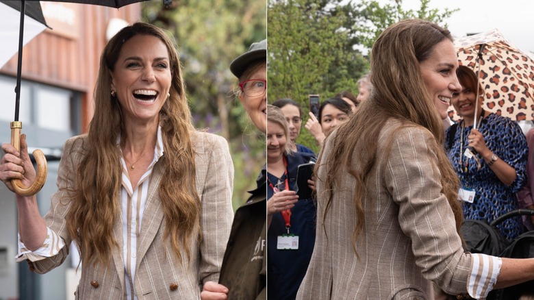 Kate Middleton hair in the rain