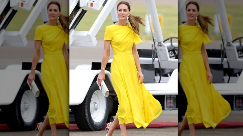 Kate Middleton arriving in Kingston, Jamaica on March 22, 2022