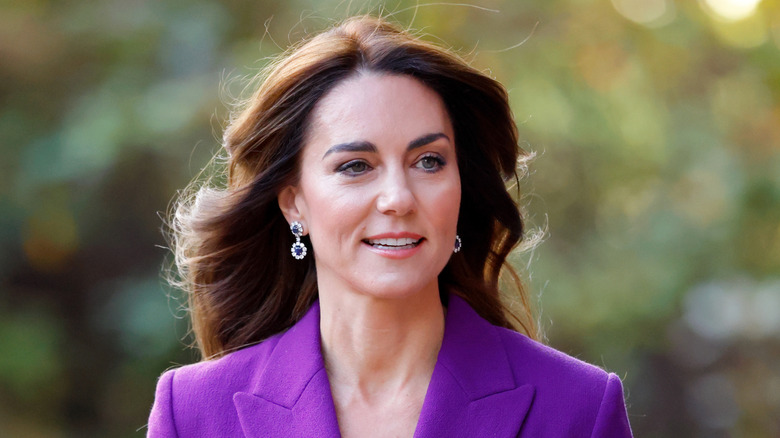 Kate Middleton in a purple suit