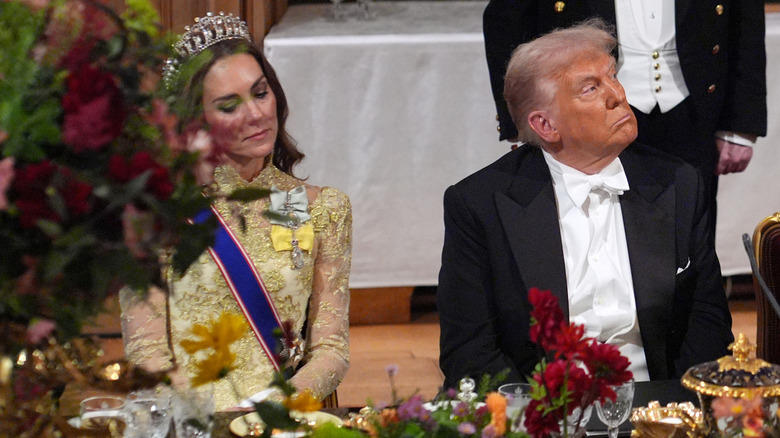 Kate Middleton sitting next to Donald Trump